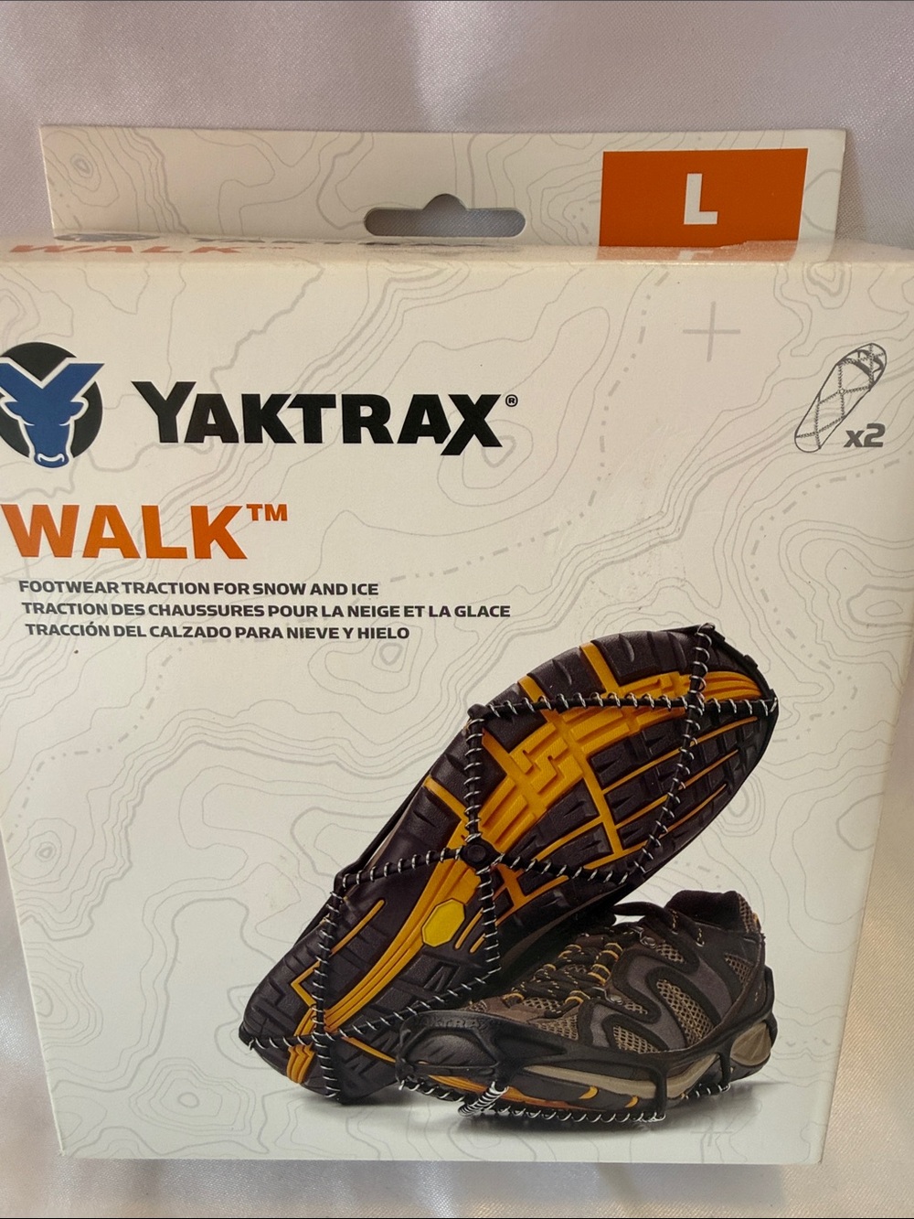 Yaktrax Walk Men’s Black and Yellow Rain & Snow Traction Cleats
